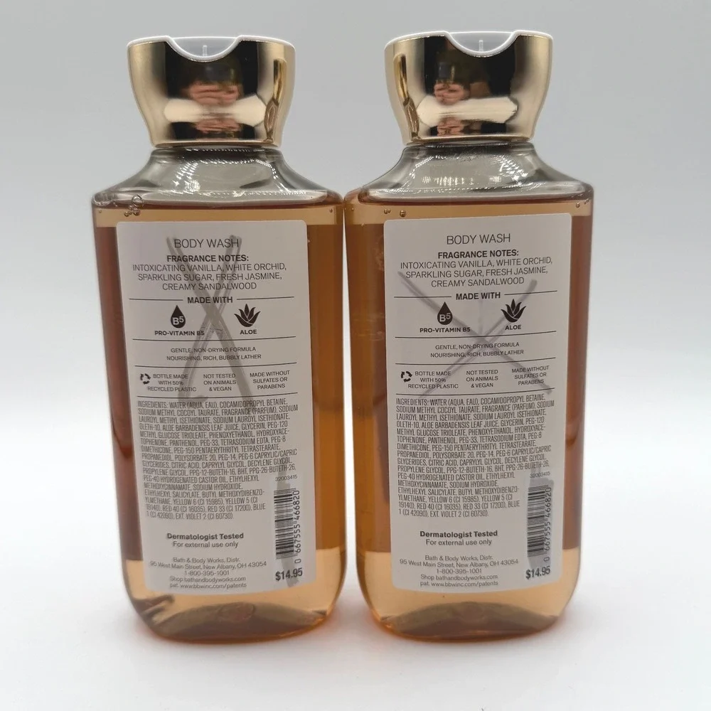 Lot of 2x Bath & Body Works Warm Vanilla Sugar Body Wash‎ 10 fl oz Brand New